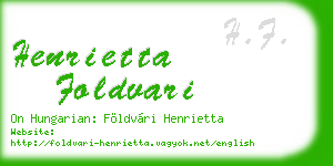 henrietta foldvari business card